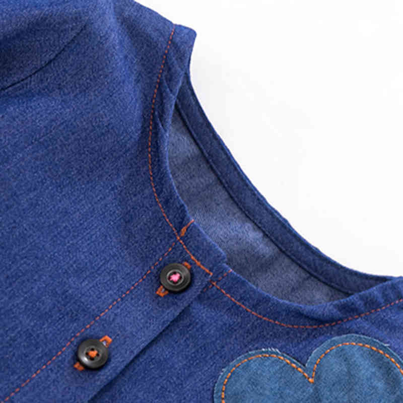 Spring Autumn Kids Cowboy Printing Dresses For Girls Princess Girl Long Sleeve 2-7Yrs 210429
