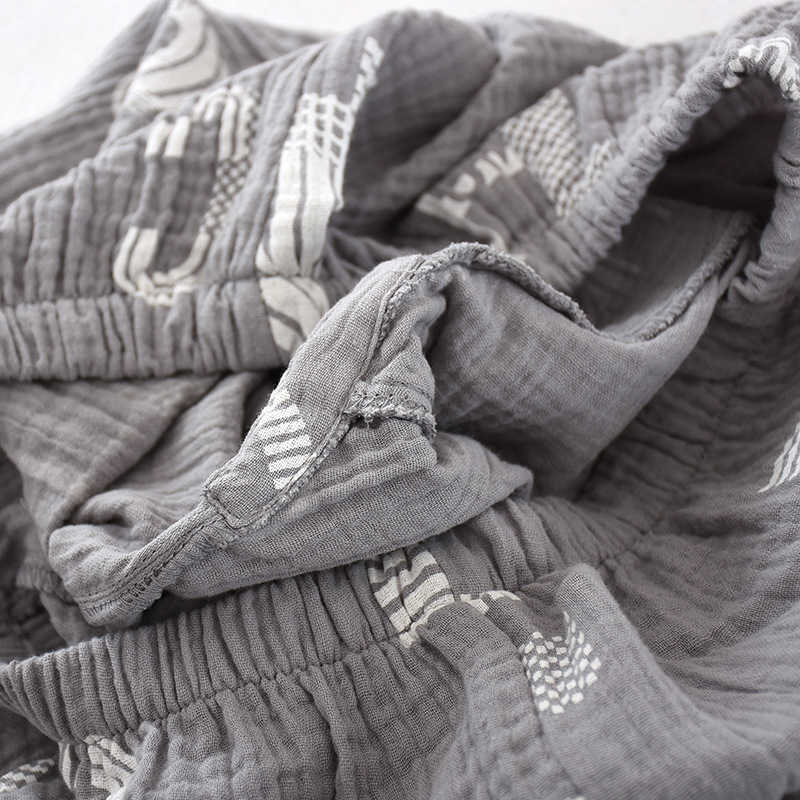 Japanese spring and autumn men's pajamas two-piece 100% cotton long-sleeved trousers simple letters loose home service set 211019