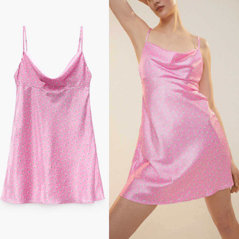 Za Backless Summer Dress Women Floral Print Pink Mini Dresses Sleeveless Straps Beach Dress Back Zip Sexy Feminine Vestidos 210602
Za Backless Summer Dress Women Floral Print Pink Mini Dresses Sleeveless Straps Beach Dress Back Zip Sexy Feminine Vestidos 210602
