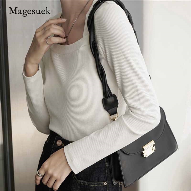Autumn Women French Retro Slim-Fit Square Collar Long Sleeve Knitted Jumper Blouse Solid Pullover Sexy Shirts Blusas 11199 210518, Black
Autumn Women French Retro Slim-Fit Square Collar Long Sleeve Knitted Jumper Blouse Solid Pullover Sexy Shirts Blusas 11199 210518, Black