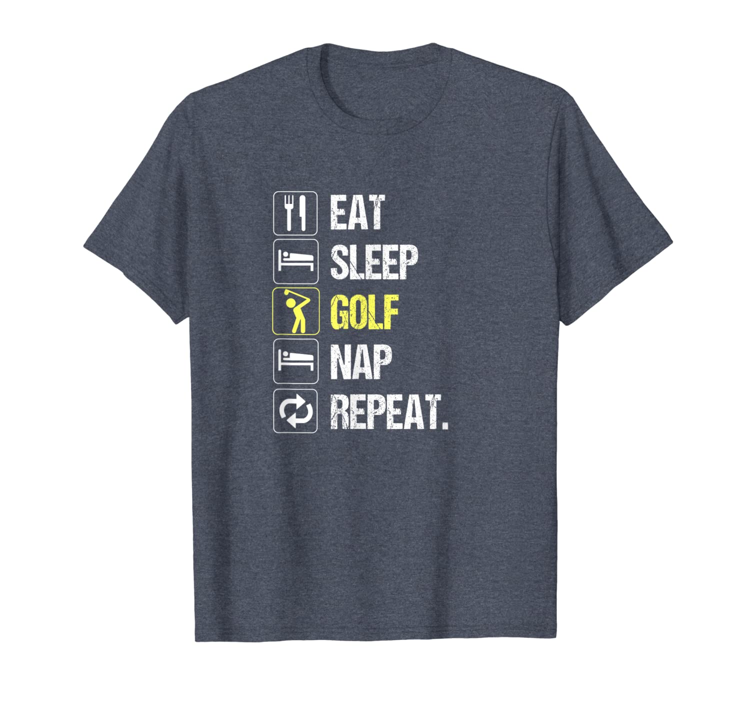 funny eat sleep nap and play golf t shirt, White;black