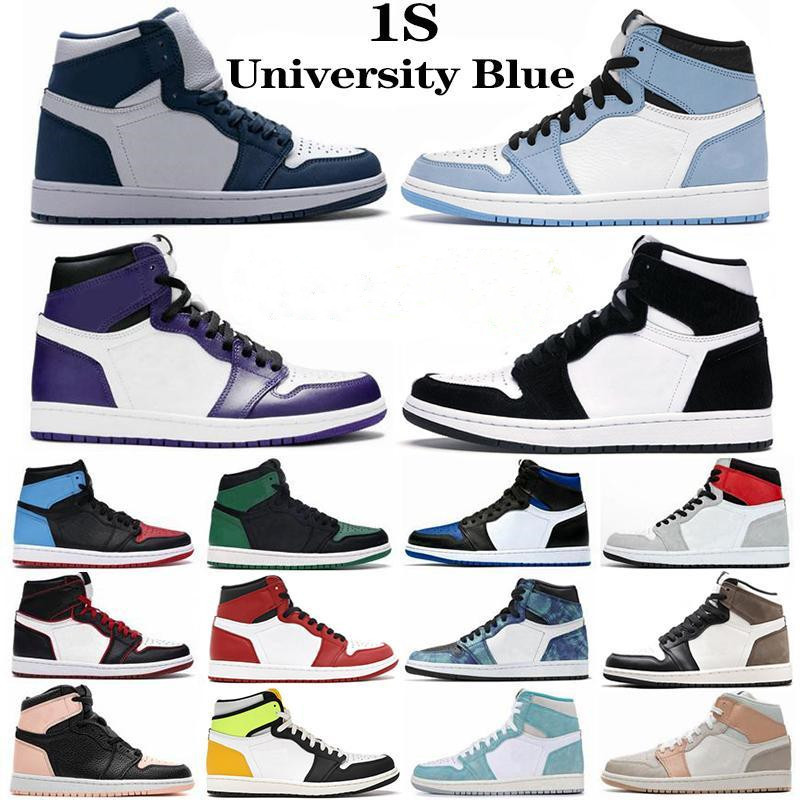 

High University Blue 1s 1 basketball shoes dark mocha electro orange pollen Military Shadow Mid Light Smoke Grey Twist black white sneakers men women trainers, 36