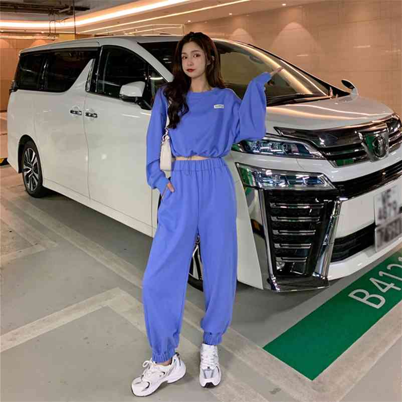 2 Piece Set Women Tracksuit Casual Autumn Loose Crop Sweatshirts Haren Pants Outfit Ladies Fashion Sportsuits Clothes 210519, Black
2 Piece Set Women Tracksuit Casual Autumn Loose Crop Sweatshirts Haren Pants Outfit Ladies Fashion Sportsuits Clothes 210519, Black