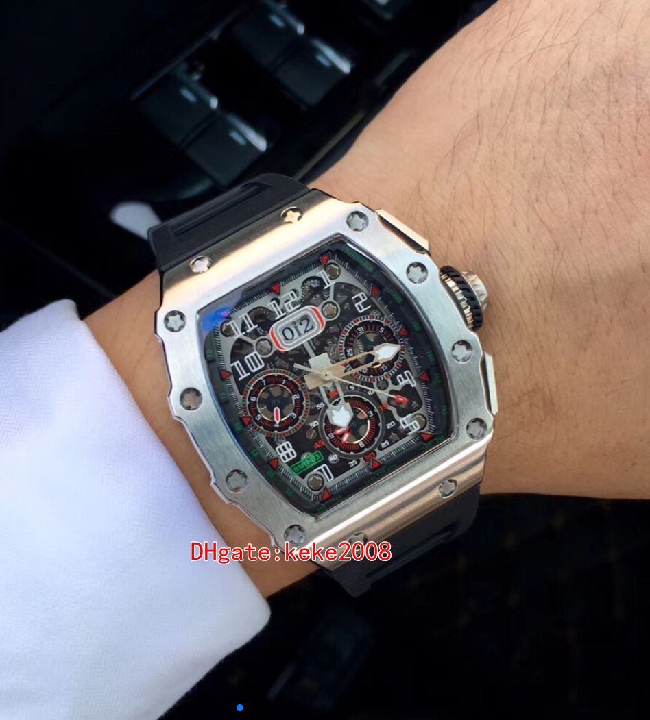 Fashion High Quality Watches 50mm x 40mm R M 11 -03 Flyback Skeleton Stainless Steel Natural rubber strap Transparent Mechanical Automatic Mens Watch Wristwatches, No box papers
Fashion High Quality Watches 50mm x 40mm R M 11 -03 Flyback Skeleton Stainless Steel Natural rubber strap Transparent Mechanical Automatic Mens Watch Wristwatches, No box papers