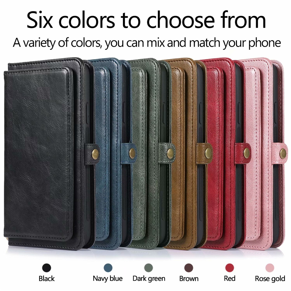2in1 Wallet Phone Cases for iPhone 13 12 11 Pro Max X XS XR 7 8 Samsung Galaxy S21 S20 Note20 Ultra Note10 S10 Plus A72 A52 5G Multi Cards Slots PU Leather Flip Stand Cover, Dark green
2in1 Wallet Phone Cases for iPhone 13 12 11 Pro Max X XS XR 7 8 Samsung Galaxy S21 S20 Note20 Ultra Note10 S10 Plus A72 A52 5G Multi Cards Slots PU Leather Flip Stand Cover, Dark green
