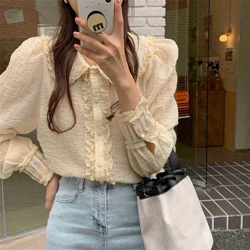 Apricot Sunscreen Cute Loose Tops Vintage Women Elegance Sweet Ruffles Girls Shirts Femme Casual Clothe 210525, Photo color
Apricot Sunscreen Cute Loose Tops Vintage Women Elegance Sweet Ruffles Girls Shirts Femme Casual Clothe 210525, Photo color