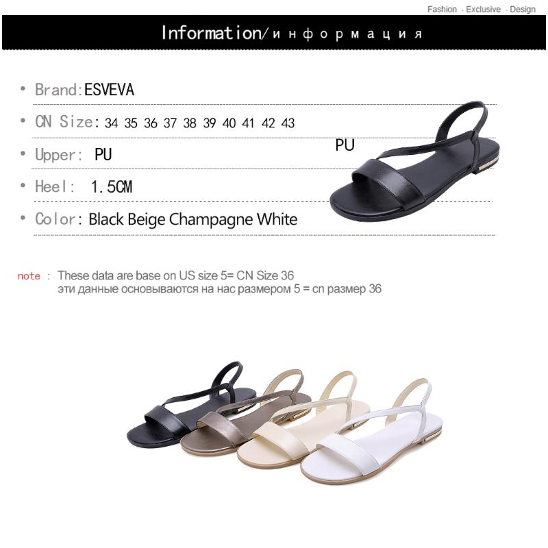 Summer Women Sandals Flat Heel Fashion PU Leather Round Toe Slingback Cross-strap Woman Shoes Size 34-43