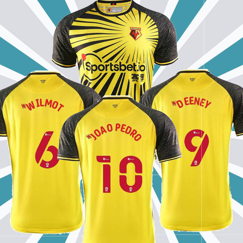 2021 Watford Soccer Jerseys WILMOT SEMA CLEVERLEY SARR PEDRO CHALOBAH Kids Football Shirt calcio, Black;yellow 
2021 Watford Soccer Jerseys WILMOT SEMA CLEVERLEY SARR PEDRO CHALOBAH Kids Football Shirt calcio, Black;yellow