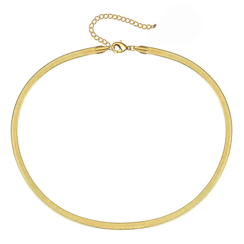 Blade Chain Gold Color Choker Necklace For Women Simple Clavicle Snake Chain Minimalist Jewelry Collar Chocker Collier Femme Y0420
Blade Chain Gold Color Choker Necklace For Women Simple Clavicle Snake Chain Minimalist Jewelry Collar Chocker Collier Femme Y0420