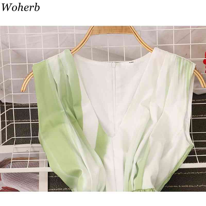 Striped Dress Female Summer Robe V Neck Slim Temperament Ladies Vestidos Fashion High Waist Elegant Dresses 4i351 210519