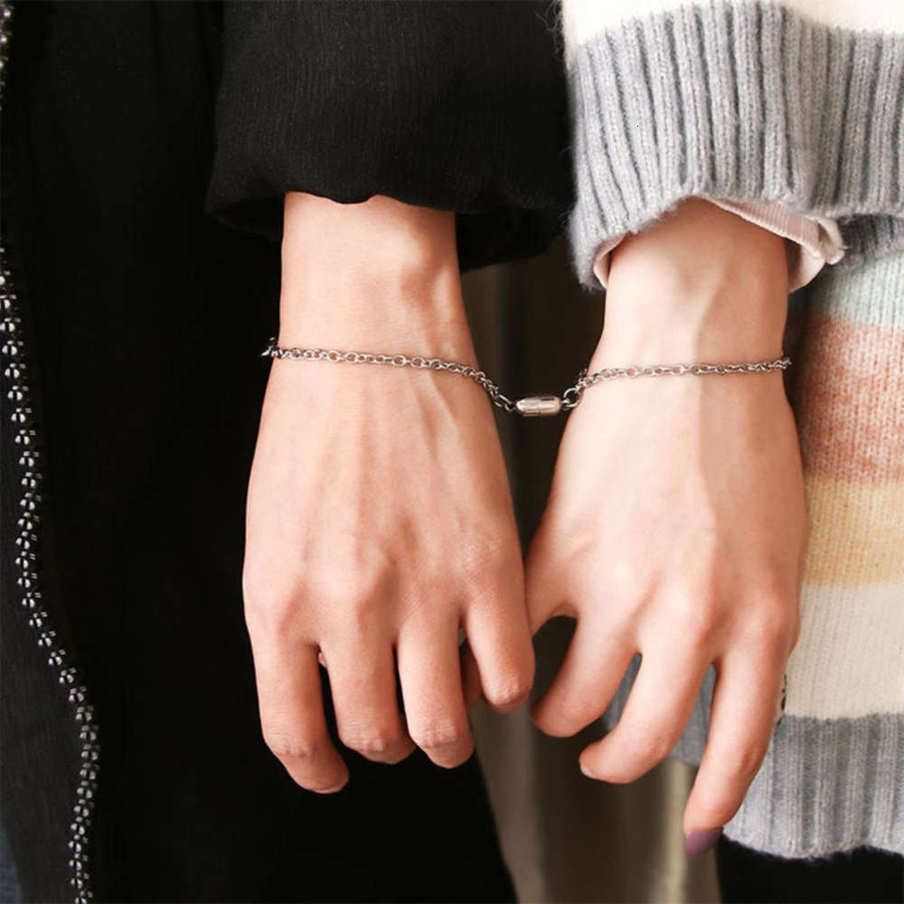 Hand catenary Simple stainless steel magnet attractive couple Bracelet a pair of jewelry, Black
Hand catenary Simple stainless steel magnet attractive couple Bracelet a pair of jewelry, Black