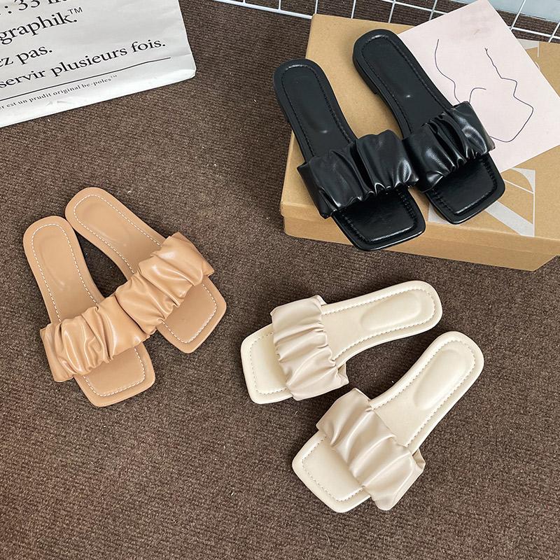 Slippers Fashion Women Square Toe Pu Flats Slides For Ladies Outdoor Summer Open Beach Sandals Female Casual Shoes 2022, Black
Slippers Fashion Women Square Toe Pu Flats Slides For Ladies Outdoor Summer Open Beach Sandals Female Casual Shoes 2022, Black