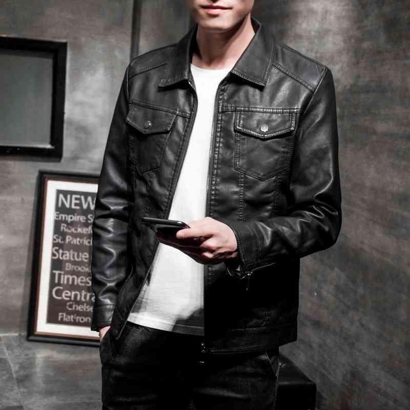 Fanwo fw20913 autumn 20 new fashion trend locomotive Lapel slim leather coat men, Black
Fanwo fw20913 autumn 20 new fashion trend locomotive Lapel slim leather coat men, Black
