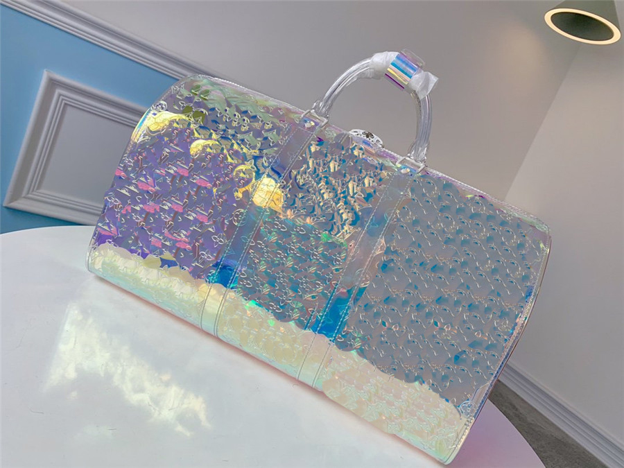 Pastel Keepall 50 Bags 19SS M53271 Prism Bandouliere Iridescent Handbag Laser Flash Transparent Chain Travel Bag 50*29*23cm Top Quality, Customize
Pastel Keepall 50 Bags 19SS M53271 Prism Bandouliere Iridescent Handbag Laser Flash Transparent Chain Travel Bag 50*29*23cm Top Quality, Customize