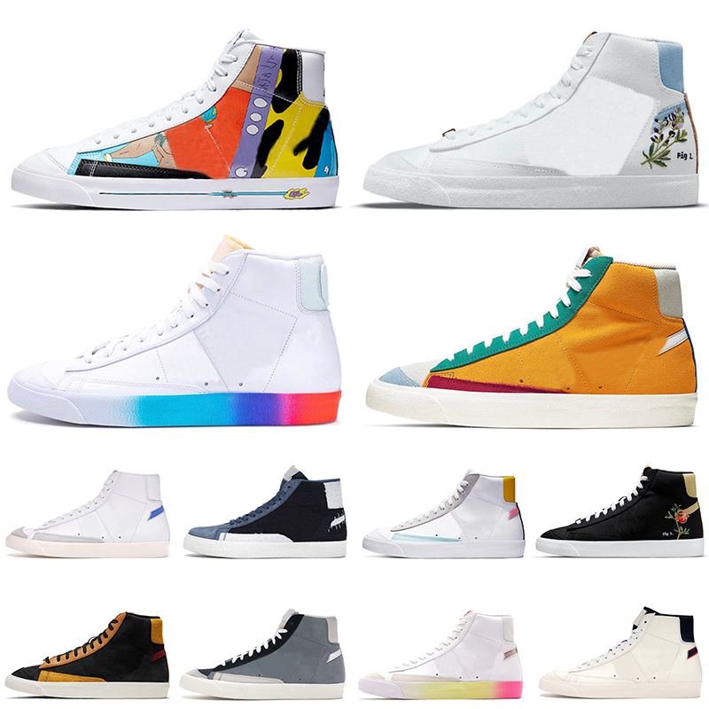 2021 Top Quality Blazer Mid 77 Mens Women Platform Sneakers Shoes Vintage Flyeather Ruohan Wang Indigo Have Good Game Luxury Designer Sports Size 36-45, C25 40-47
2021 Top Quality Blazer Mid 77 Mens Women Platform Sneakers Shoes Vintage Flyeather Ruohan Wang Indigo Have Good Game Luxury Designer Sports Size 36-45, C25 40-47