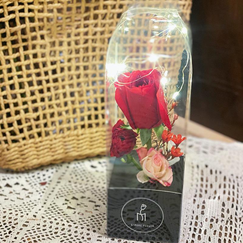 1Pcs Transparent Packaging Box Valentine Rose Bear Flower Gift DIY Wedding Christmas Boxes Cake Wrap