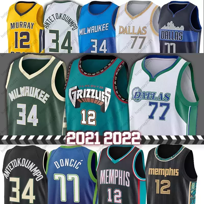 Memphi Grizzlie Morant Basketball Jerseys 12 Ja 34 Giannis 77 Luka Antetokounmpo Morant Doncic Dalla Maverick Milwaukees Buck, Black;red 
Memphi Grizzlie Morant Basketball Jerseys 12 Ja 34 Giannis 77 Luka Antetokounmpo Morant Doncic Dalla Maverick Milwaukees Buck, Black;red