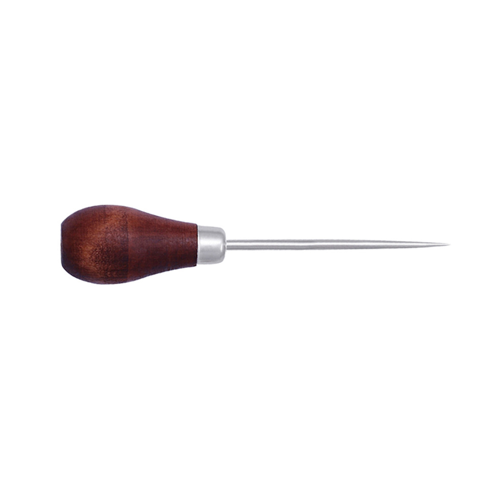 1PC Leather Sewing Awl Wood Handle Drillable Awl Pin Punch Hole Shoes Repair Tool Hand Stitcher Leather Craft Needle