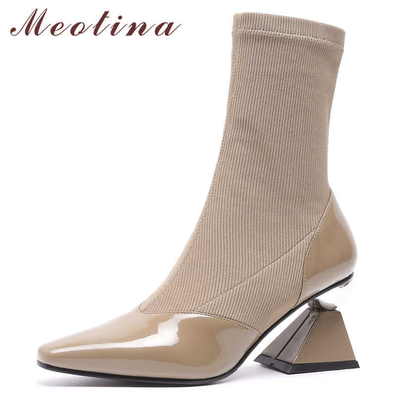 Meotina Winter Elastic Boots Women Natural Genuine Leather High Heel Ankle Boots Slim Stretch Square Toe Shoes Ladies Fall 33-40 210608, Black synthetic lini
Meotina Winter Elastic Boots Women Natural Genuine Leather High Heel Ankle Boots Slim Stretch Square Toe Shoes Ladies Fall 33-40 210608, Black synthetic lini