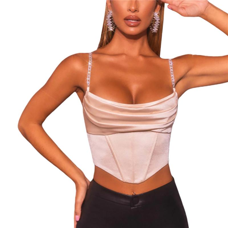 Women' Tanks & Camis Fashion Solid Color Camisole Summer Boat Neck Exposed Navel Irregular Chain Suspender Tops Elegant Shirt, As photo shows
Women' Tanks & Camis Fashion Solid Color Camisole Summer Boat Neck Exposed Navel Irregular Chain Suspender Tops Elegant Shirt, As photo shows
