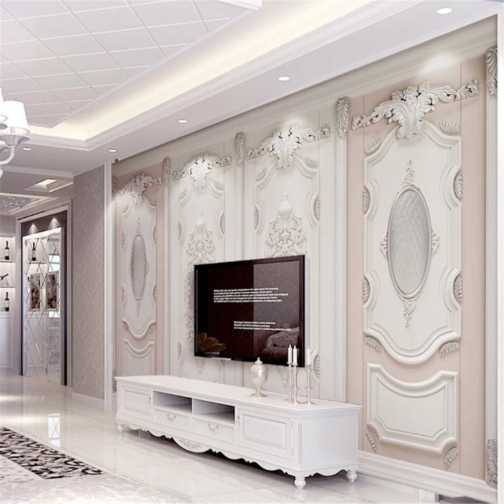 Wallpaper For Living Room Beautiful 3d Jane European Tv Background Embossed Wall Mural