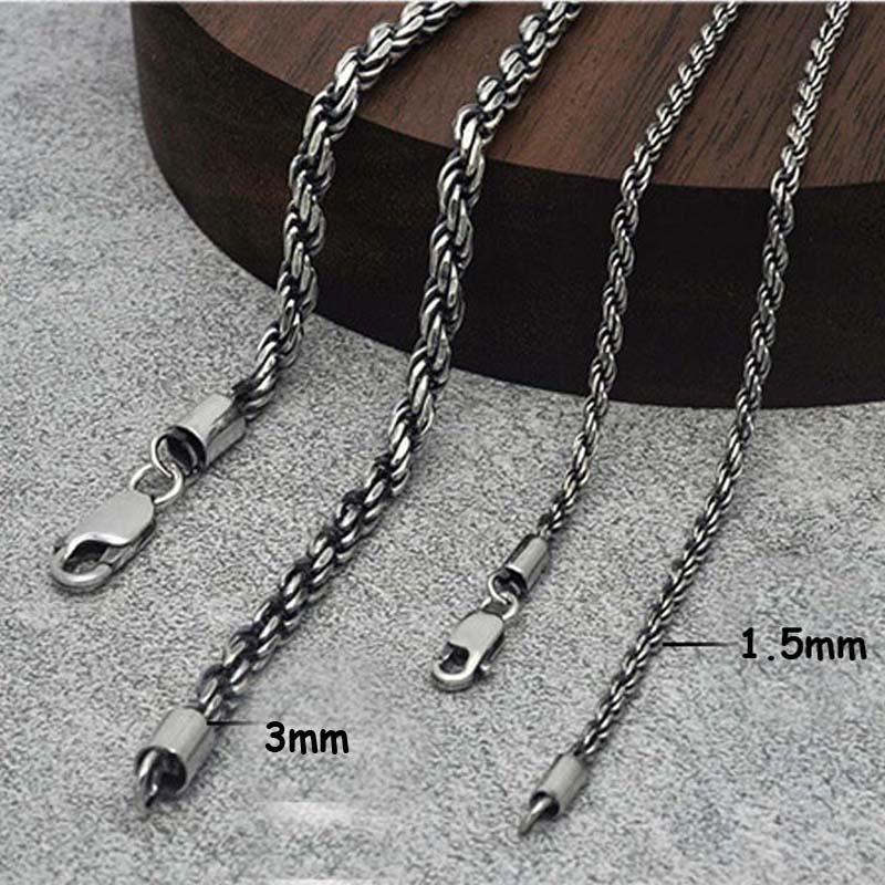 Chains 925 Sterling Silver Hip Hop Vintage Rope Link Necklace Boys Women Men Clavicle Ropes Chain Fine Jewelry For DIy Accessory
Chains 925 Sterling Silver Hip Hop Vintage Rope Link Necklace Boys Women Men Clavicle Ropes Chain Fine Jewelry For DIy Accessory