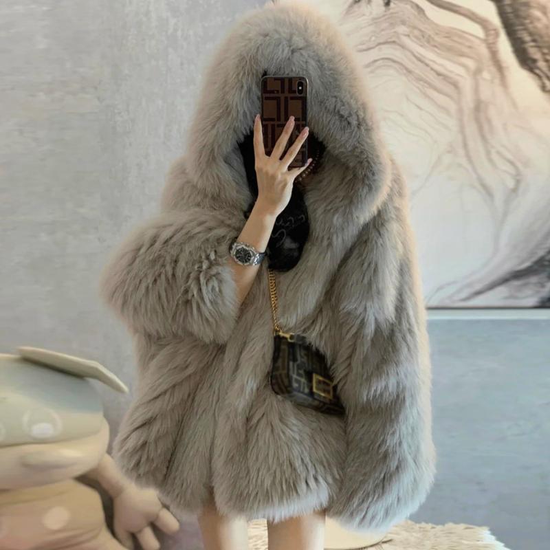 Women's Fur & Faux Fashion Winter Women Coat Hooded Mid-Length Plain Overcoat Loose Thin Lady Outerwear Casual Elegant Clothes, Black
Women's Fur & Faux Fashion Winter Women Coat Hooded Mid-Length Plain Overcoat Loose Thin Lady Outerwear Casual Elegant Clothes, Black
