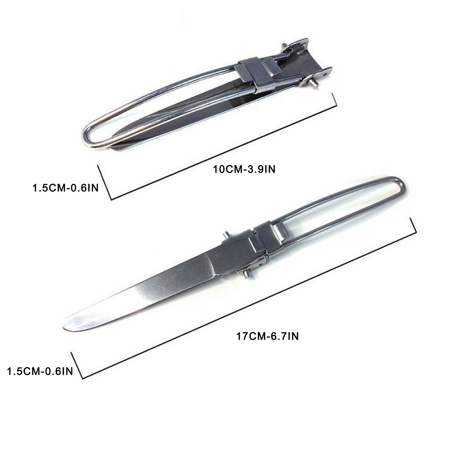 Foldable long pots knapsack stainless steel fork fold knife utensil spoon combined picnic set silverware