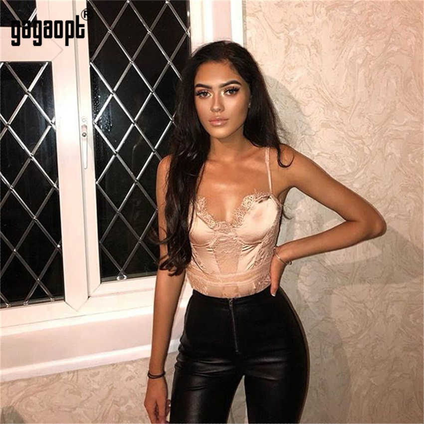 Gagaopt Lace Bodysuit Women Fashion Sexy Elegant Hallow Out Black Teddy Romper Jumpsuit Streetwear 210622