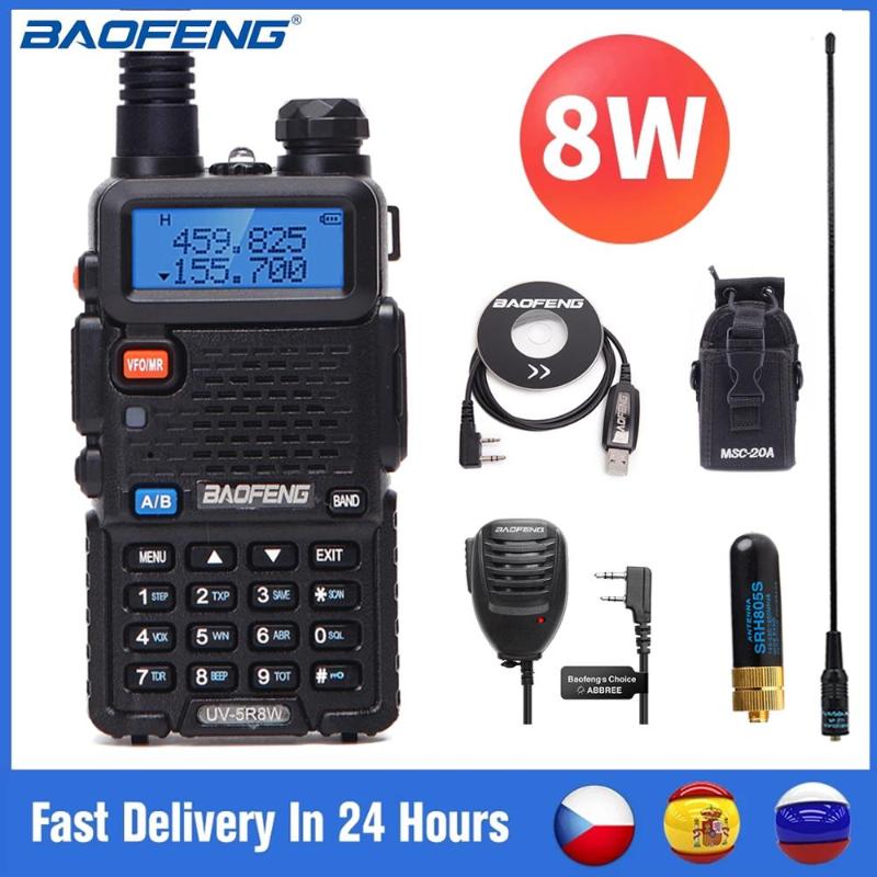 Walkie Talkie Real 8W Baofeng UV-5R High Power Amateur Ham CB Two Way Radio Station UV5R Dual Band Transceiver 10KM Intercom
Walkie Talkie Real 8W Baofeng UV-5R High Power Amateur Ham CB Two Way Radio Station UV5R Dual Band Transceiver 10KM Intercom
