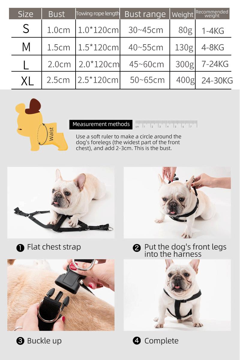 Dog Harness Leash Rope Set Adjustable Dogs Chest Back Traction Puppy Pet Nylon Durable Outdoor Walking Chain Belt Collars & Leashes
