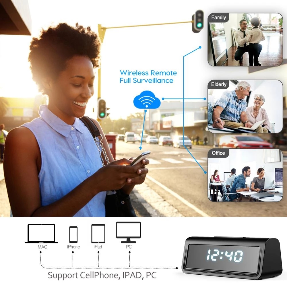 4K Camera Wireless WIFI Micro Cam IR Night View Alarm Camcorder Digital Clock Video Mini DVR Hidden TF Card
4K Camera Wireless WIFI Micro Cam IR Night View Alarm Camcorder Digital Clock Video Mini DVR Hidden TF Card