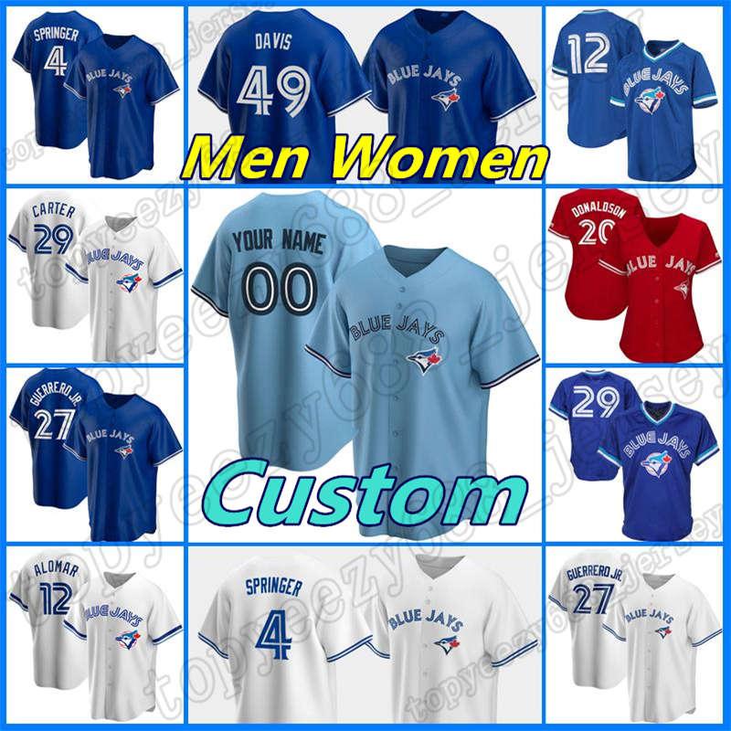 Custom Blue Baseball 4 George Springer Toronto 12 Roberto Alomar Jersey 27 Vladimir Guerrero Jr 10 Marcus Semien 8 Cavan Biggio Joe Carter, Blue;black
Custom Blue Baseball 4 George Springer Toronto 12 Roberto Alomar Jersey 27 Vladimir Guerrero Jr 10 Marcus Semien 8 Cavan Biggio Joe Carter, Blue;black