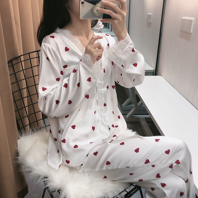 2021spring pajamas for women sleepwear female long sleeve trousers satin silk nightwear suit pijamas 2 piece/set home suit pyjama, Black;red
2021spring pajamas for women sleepwear female long sleeve trousers satin silk nightwear suit pijamas 2 piece/set home suit pyjama, Black;red