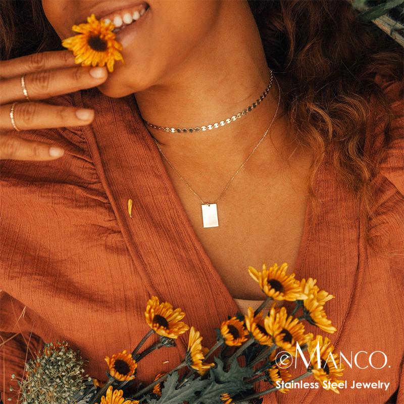 Pendant Necklaces E-Manco Fashion Double-layer Gold Chain Square Necklace For Women Simple Geometric Female Trendy Chokers, Silver
Pendant Necklaces E-Manco Fashion Double-layer Gold Chain Square Necklace For Women Simple Geometric Female Trendy Chokers, Silver