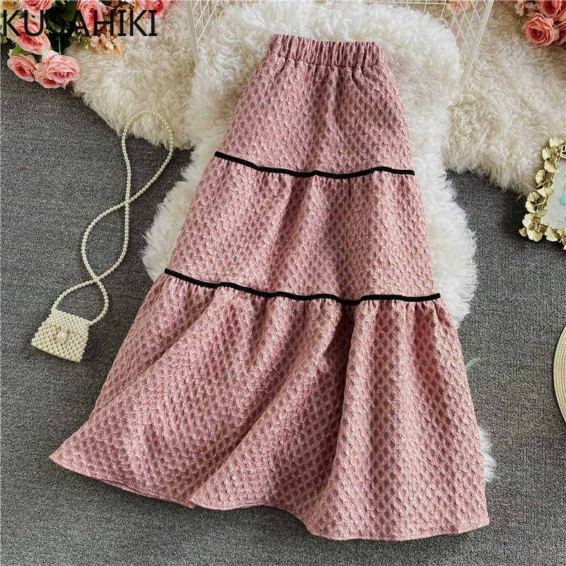 KUSAHIKI Spring Stretch High Waist A-line Skirts Korean Sweet Patchwork Ruffle Women Skirts Causal Faldas Mujer Moda 6E491 210602, Apricot
KUSAHIKI Spring Stretch High Waist A-line Skirts Korean Sweet Patchwork Ruffle Women Skirts Causal Faldas Mujer Moda 6E491 210602, Apricot