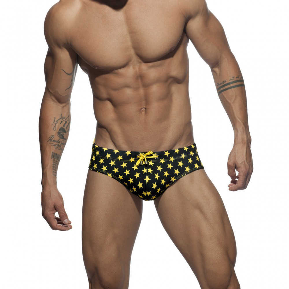 Starry Low-Waist Men's Swimming Trunks | Quick-Drying Beach Bikini Swimwear
