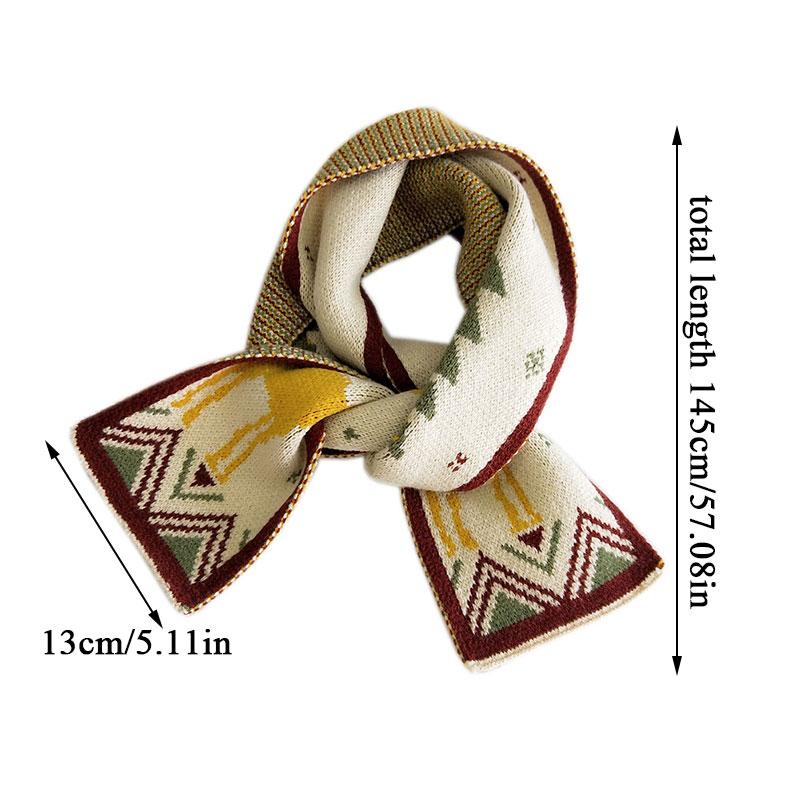 Scarves Unisex Women Neck Warm Cartoon Elk Pattern Christmas Long Soft Thick Knitted Scarf Outdoor Double-Sided Neckerchief
Scarves Unisex Women Neck Warm Cartoon Elk Pattern Christmas Long Soft Thick Knitted Scarf Outdoor Double-Sided Neckerchief