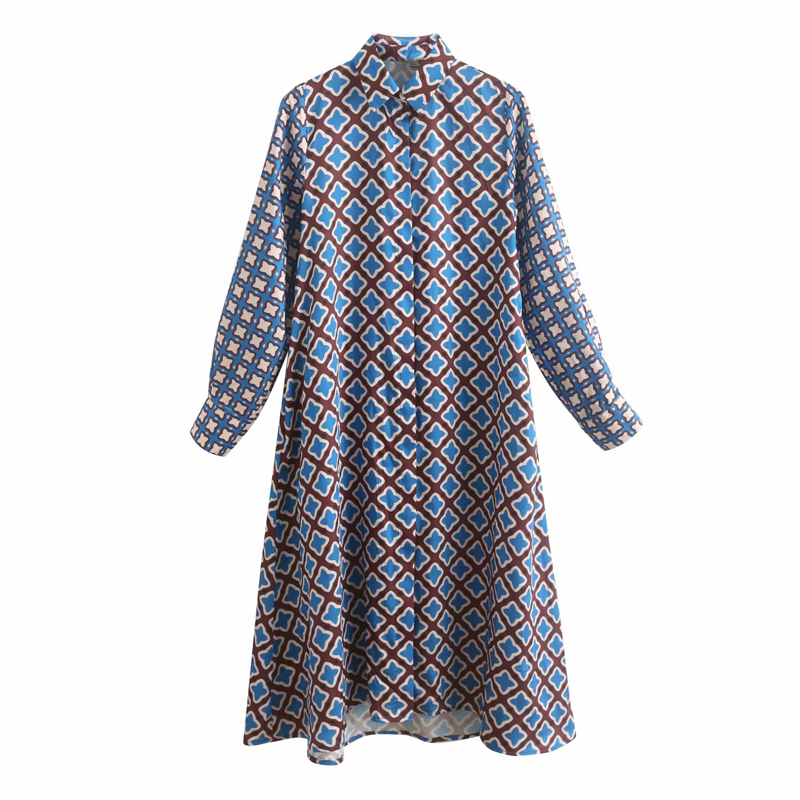 2021 Women Summer Vintage Print Dress Long Sleeve Turn-down Collar Buttons Dresses Female Elegant Straight Shirts Dress vestidos
2021 Women Summer Vintage Print Dress Long Sleeve Turn-down Collar Buttons Dresses Female Elegant Straight Shirts Dress vestidos