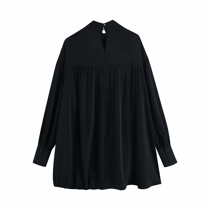 Elegant Women Sweet Solid O-Neck Dress Fashion Ladies Loose Mini Vestidos Streetwear Female Chic Draped Dresses 210430