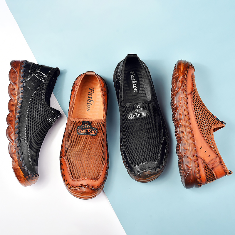 Summer Handmade Mesh Men Sandals Breathable Men Casual Shoes Non-slip Beach Sandals Classic Outdoor Men Slippers Plus Size 38-46, Brown
Summer Handmade Mesh Men Sandals Breathable Men Casual Shoes Non-slip Beach Sandals Classic Outdoor Men Slippers Plus Size 38-46, Brown