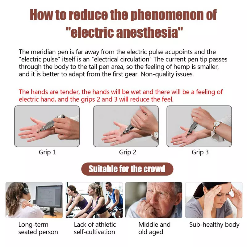 Electronic Acupuncture Pen Electric Meridians Laser Therapy Heal Massage Pen Meridian Energy Pen Relief Pain Tools