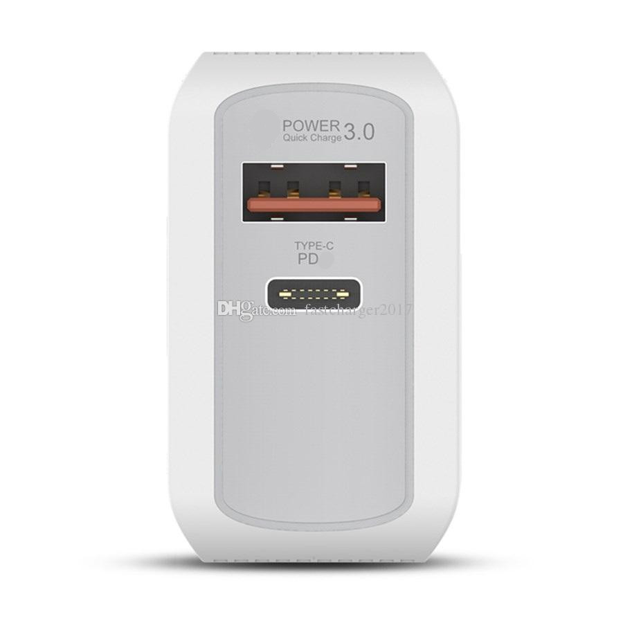 18W PD USB-C QC3.0 type c Charger Fast Charging wall chargers EU UK US Plug for iPhone 13 12 14 15 Xiaomi Samsung smart phone plug