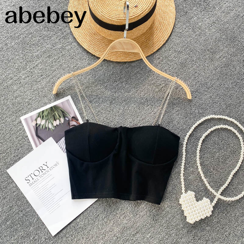 Women Retro Chain Velvet Camis Sexy Sleeveless Backless Ruched Slim Short Tank Top Summer Off Shoulder Strap Y2K Tops 210512Z