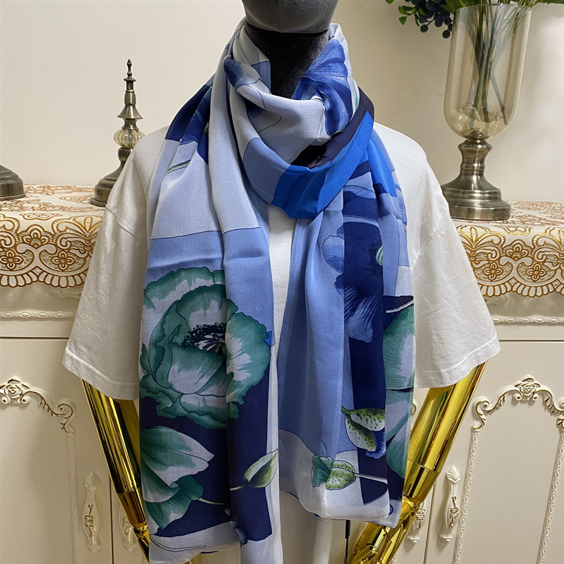 Women's long scarf double layer design print flowers 100% silk material scarves shawl scarves size 180cm - 65cm
Women's long scarf double layer design print flowers 100% silk material scarves shawl scarves size 180cm - 65cm