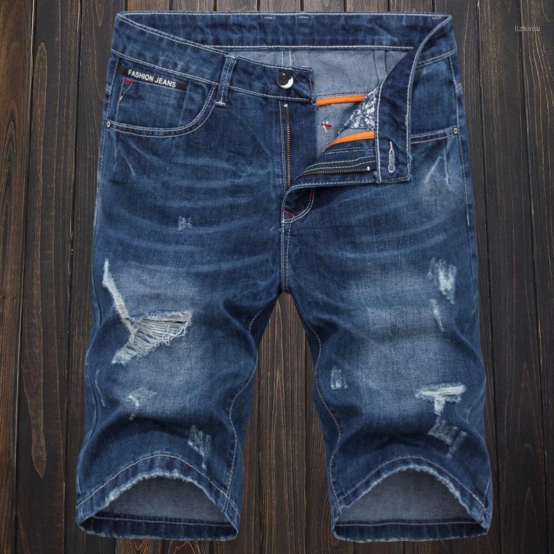 Summer Thin Denim Shorts Men's Five-point Pants Tide Brand Trend Loose Straight Hole Breeches Frayed, Blue
Summer Thin Denim Shorts Men's Five-point Pants Tide Brand Trend Loose Straight Hole Breeches Frayed, Blue