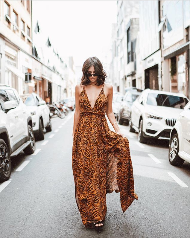 Women Dress V Neck Sleeveless Striped Bohemia es Sexy Long Print Maxi Backless Large Hem Summer es 210513