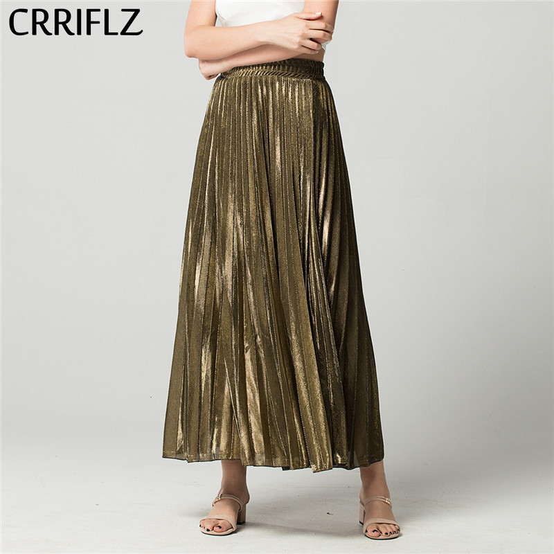 CRRIFLZ Spring Autumn High Waist Skirts Golden Slim Pleated Women' Simple A-line Streetwear Beach 210520, Glamour silver
CRRIFLZ Spring Autumn High Waist Skirts Golden Slim Pleated Women' Simple A-line Streetwear Beach 210520, Glamour silver