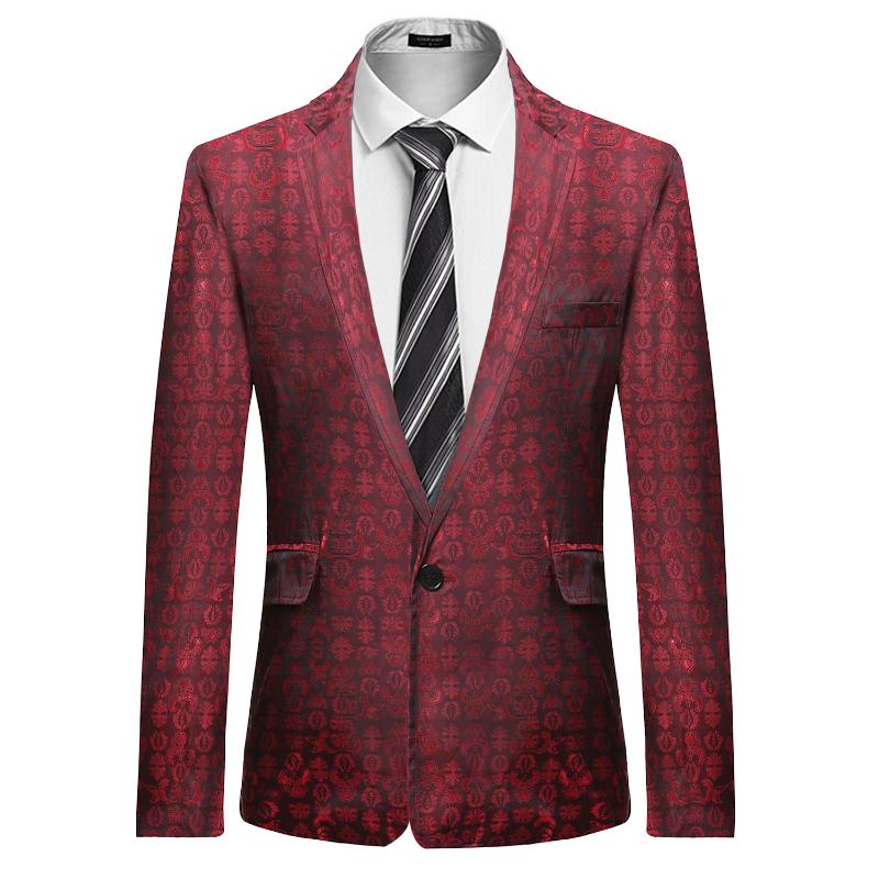 Men's Suits & Blazers Printed Blazer Fashion Slim Suit Jacket Red Black Blue Stage Party Social Men Jacket/
Men's Suits & Blazers Printed Blazer Fashion Slim Suit Jacket Red Black Blue Stage Party Social Men Jacket/