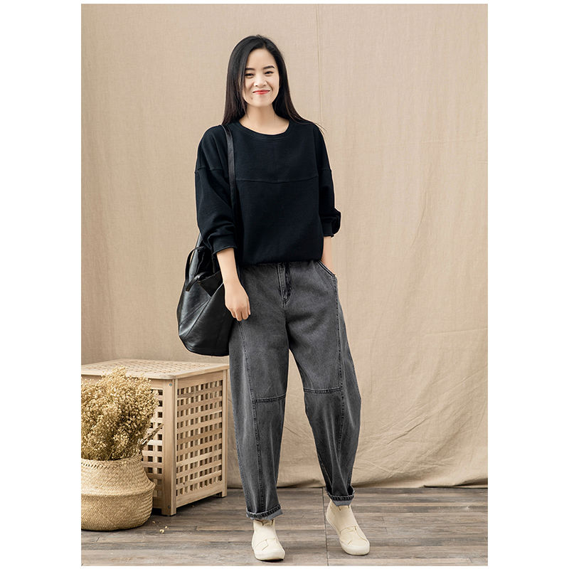 20112021 spring korea fashion women high waist loose vintage gray jeans all-matched casual cotton denim harem pants plus size s896, Blue
20112021 spring korea fashion women high waist loose vintage gray jeans all-matched casual cotton denim harem pants plus size s896, Blue